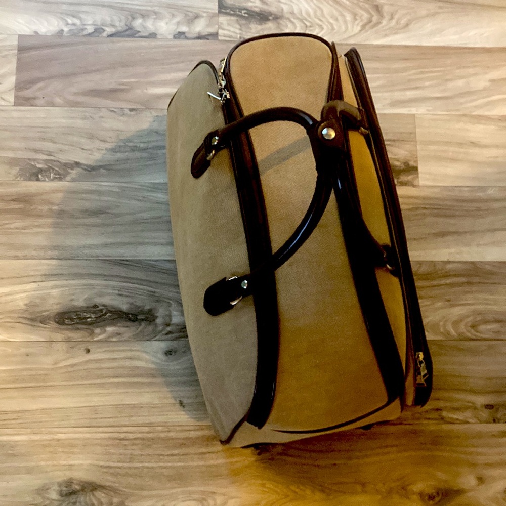 Prada 2 wheel travel Duffle luggage bag